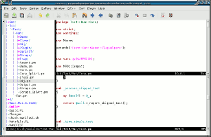 Screenshot of gvim (Vim-X11)